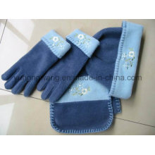 Hot Selling Winter Warm Knitting Lady Polar Fleece Set